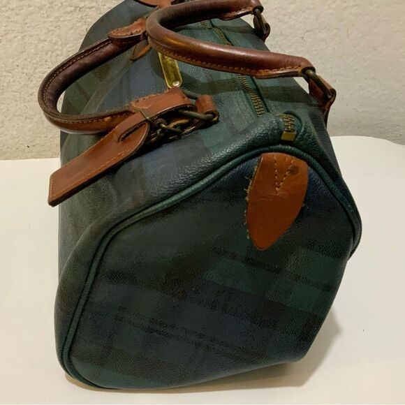 Polo Ralph Lauren Vintage Bag  Pvc Checkered Pattern Top Handle Travel Bag - Picture 9 of 16